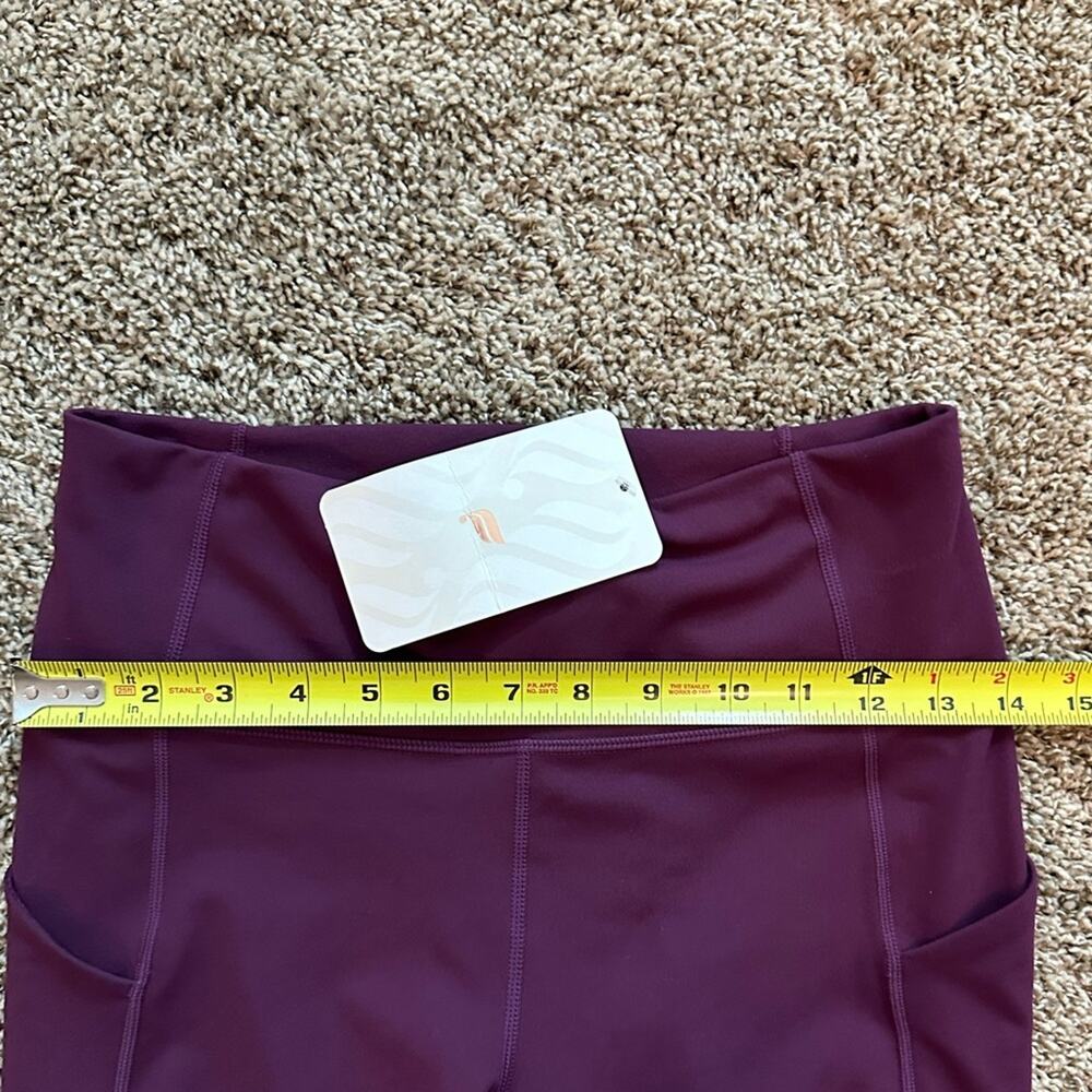 Pure Luxe by Fabletics The Oasis High Waist 7/8 w/pockets, plum purple, NWT, Med - Picture 6 of 8